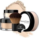 4pc Full Size Kit (Fair 2) Mineral Makeup Matte Translucent Loose Foundation + Kabuki Brush + Concealer + Finishing Setting Powder + Bare Face Full Coverage SPF 30 All Skin Types Waterproof