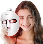 Blue Red Light Therapy Mask for Face, 7-1 Colors LED Facial Skin Care Mask, Led Face Mask Light Therapy, 4-Inch