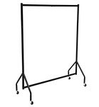 Amazon Basics Heavy Duty Clothes Rail Garment Rail, 1.21 x 1.52 m, Black