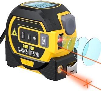 Chamgeco Almighty Ruler Laser Rangefinder, 3-in-1 Infrared Laser Tape Measure, 40M Digital Retractable Laser Measuring Sight with 5M Measuring Tape, Handheld Tape Measure Tool with Large LCD Display