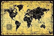 World Map Vintage Old Style Poster 