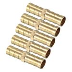 TA-VIGOR 5Pcs 10mm Brass Barb Hose Fitting Straight Connector Coupler, Straight Barb Hose Fitting Joiner for Air Gas Water Fuel