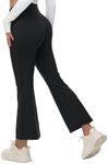 BALEAF Women's Petite Flare Leggings Tummy Control Crossover High Waisted Yoga Pants with Pockets Work Casual 27" Black M