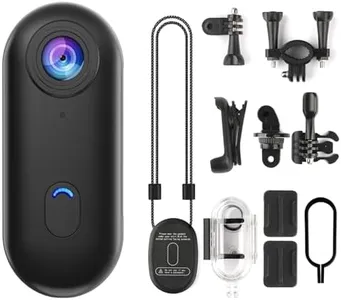 64GB 4K FHD Mini Body Camera Body Cam Thumb Sized Wearable Action Camera, Hands Free Body Worn Camcorder with Mount Anywhere for Work, Travel, Pet Walking (Black
