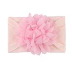 SYGA Baby Headbands Nylon Flower Soft Stretchable Hairband for Newborn Infant Toddler Kids For 0-3 Year - Cream Pink