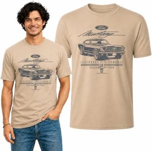 Ford Mustang Legendary Performance Est 1964 | Retro Vintage | Novelty Merch Racing Merchandise Cars and Trucks Men's T-Shirt, Sandstone, 4X-Large