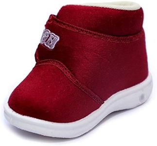 HOOH Kids Unisex Baby Shoes with Musical Sound Walking Shoes for Baby Boys and Baby Girls Upto 3 Years (MEHROON, UK Footwear Size System, Toddler, Age Range, Medium, 12 Months, 18 Months)