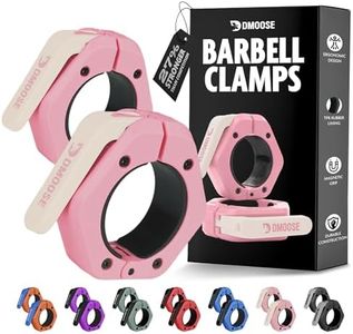 DMoose Barbell Clips (Pair) - Quick Release Olympic Barbell Clamps with Anti Slip TPR Grip - 2" Barbell Collars for Secure Weightlifting & Powerlifting - Weight Clips for Bars at Home or Gym