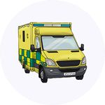 24 x 40mm Round 'UK Ambulance' Stickers (SK00053052)