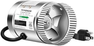VIVOSUN 4 Inch Inline Duct Fan 100 CFM, HVAC Exhaust Ventilation Fan with Low Noise for Basements, Bathrooms, Kitchens and Attics, Silver