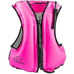 Rrtizan Snorkel Vest Adults Inflatable Swimming Life Jacket for Kayaking Diving Snorkeling Safety (Pink, S-M)