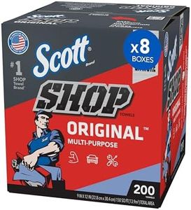 Scott® Shop Towels Original (75190), Blue, Pop-Up Dispenser Box (200 Towels/Box, 8 Boxes/Case, 1,600 Towels/Case)