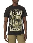 Zion Rootswear Men's Bob Marley Legend Rebel T Shirt, Black, Medium