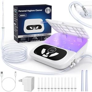 Enema Kit with UVc Storage Box, Electric Enemas for Colon Cleanse, Coffee Enema Compatible, 1-100-Level Adjustable Water Pressure, 2 Spray Modes, Dual Nozzles, LCD Display, for Women & Men