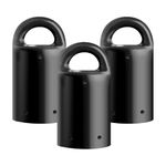 MagnetPal 3 pack Heavy-Duty Neodymium Anti-Rust Magnet, Best for Magnetic Stud Finder / Key Organizer / Indoor and Outdoor Multi Uses, Black with Key Ring (SP-MPM3BK)