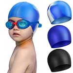 3 Pcs Swim Cap Kids Waterproof Sili