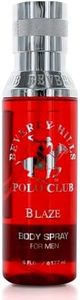 Beverly Hills Polo Club Body Spray for Men - BHPC Blaze - Fresh, Earthy with Notes of Cedar & Basil - Long Lasting Body Mist Cologne Scent - Ideal Gift for Him, 6oz