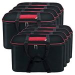 INFERNO 8-Pack Nylon Large Size Underbed Storage Bag | Blanket storage bags | Large Packing Bags For Clothes Storage | Storage Organizer Box Cloth Bag (54x46x28 cm, BLACK & RED)