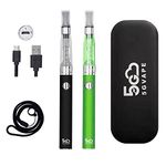 5GVAPE Vape Pen E-Cig Shisha EVOD EGO CE4 Starter Kit,Electronic Cigarettes dual vape pens,USB charge Long Lasting Battery,Easy refill atomizer.No Nicotine No E Liquid (Black Green)