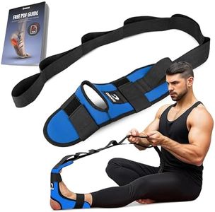 DMoose Fitness Foot & Calf Stretcher - Hamstring Stretcher for Plantar fasciitis, Achilles Tendonitis, & Heel Spurs - Yoga Stretching Strap for Lower Back Pain - Flex Strap for Physical Therapy