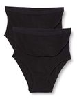 MAMALICIOUS Women's Mlheal Org.Baumwolle Panties 2pack O.a.noos Underwear, Black/Pack: Black, Medium/Large