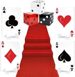 Casino Theme Party Decorations, Giant Poker Yard Sign with Large Casino Dice Boxes, Wonderland Lawn Sign for Poker Themed Party Decorations, Magician Birthday Decor Supplies