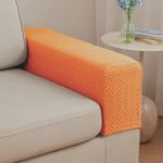 Yoovat Magic Sofa Arm Covers Recliner Couch Armrest Covers Chair Arm Covers Protectors (Texture-Orange,Large (Set of 2))