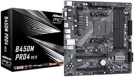 ASROCK B450M PRO4 R2.0 Socket AM4/ AMD B450/ DDR4/ SATA3&USB3.2/ M.2/ Micro ATX Motherboard