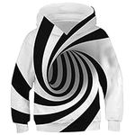 Xumplo Boys Girls Hoodies Kids 3D Prints Sweatshirts Long Sleeve Tops Pullover with Pocket for 10-12 Years White