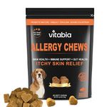 Dog Allergy Relief Chews – Itchy Dog Skin Relief With Omega 3, Salmon Oil For Dogs, Licorice Root, Turmeric, Probiotics for Dogs –– Anti Itch For Dogs, Natural Dog Treats (60 Dog Chews)