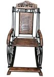 Urban Art Store Wood & Wrought Iron Rolling Chair (Multicolour)