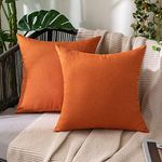 MIULEE Waterproof Outdoor Cushion Covers 24x24 Inches Set of 2 Water Resistant Decorative Throw Pillow Covers Outside for Garden Furniture Patio Couch Sofa Bed Linen Balcony, 60x60cm Orange