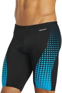 Sporti Jammers Swimsuit for Men, Molecule Piped Splice Jammer Swimsuit - Blue/Black - 38