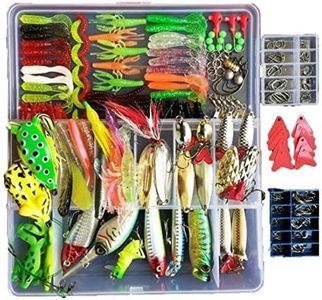 Topconcpt 275-Piece Fishing Lure Kit - Frogs, Spoons, Grasshoppers - for Bass, Trout, Salmon