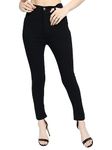 MACGROW Women/Girl's Fully Stretchable, Super Soft Fabric, High Rise, Skinny Fit, Cotton Lycra Jeans (36, Black)