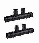 EFIELD 2 outlets Open Pex-A Expansion Poly PPSU Manifold 3/4 Trunk, 1/2" Port (2 outlets), F1960 (Pack of 2)