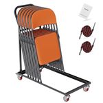 VEVOR Folding Chair Dolly, Iron Commercial Cart with 12 Chairs Capacity, Folding Chairs Rack Trolley with 4 Casters, Storage Transport Dolly for Flat Stacking Plastic Resin and Wood Chairs, Black