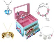 ZOOWING Unicorn/Princess Wooden Musical Jewelry Storage Box for Kids with Drawers and Big Mirror (Princess3)