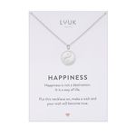 LUUK LIFESTYLE Stainless steel necklace with Yin Yang pendant, symbol for the circle of life, friendship gift for best friends, silver