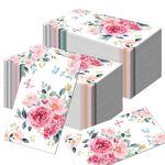 LASLU 100pcs Floral Hand Paper Towel 2 Ply Rose Flower Guest Napkins Spring Guest Paper Towels for Bathroom Disposable Hand Towels for Wedding Bridal Baby Shower Birthday Party (Rose)