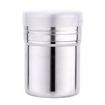 Stainless Steel Powder Shaker with Lid, Flour Dredger Sugar Salt Shaker, Powder Shaker Frosting Icing Shaker Can Chocolate Cocoa Sifter for Kitchen Craft