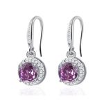 Purple Earrings Moissanite Earrings Cubic Zirconia Earrings Silver Drop Earrings for Women Amethyst Earrings for Women Dangle Earrings