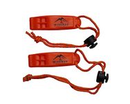 Wisemen Trading Whistles with Lanyard Survival for Kayak Life Vest Jacket, Boating, Fishing Boat, Camping, Hiking, Hunting, Rescue Signaling - 2 Pack