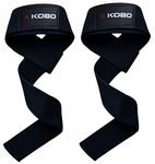 Kobo Power Training Weight Lifting Straps for Gym, Training Wrist Support Padded Straps Belt Bodybuilding Powerlifting Fitness Webbing Bar Grips