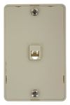 Leviton 40914-A Telephone Wall Phone Jack, 6P4C, Screw Terminal, Almond