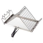 BAEXUE Folding Camp Stove Toaster Stainless Steel Bread Toaster Rack for Camping Backpacking Picnic