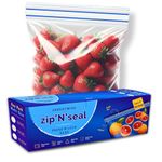 GREENTWISH Zip 'N' Seal (Pack of 45 Bags) Dual Zipper Zip Lock Bags, Freezer/Microwave Safe, Zip Bags For Food Storage, BPA Free Reusable LDPE Transparent Freezer Bags, Small-15, Medium-15, Large-15