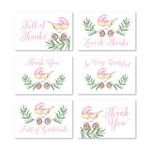 Hadley Designs 24 Pink Carriage Baby Shower Thank You Cards With Envelopes, Girl Sprinkle Thank-You Note, 4x6 Gratitude Card Gift For Guest Pack, Gender Reveal DIY So Grateful Greenery Vintage