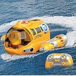 OBEST RC Boat,Rechargeable 2.4GHz Remote Control Motorboat with Spray and Coloured Lights,360° Rotating Kids Electric Remote Control Boat for Swimming Pool,Children's Gift Toys，Water Toys.