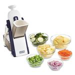 DASH DSM100GBMN04 Safe Slice Mandoline Slicer, Julienne + Dicer for Vegetables, Meal Prep & More with 30+ Presets & Thickness Adjuster, Plastic, Midnight Navy